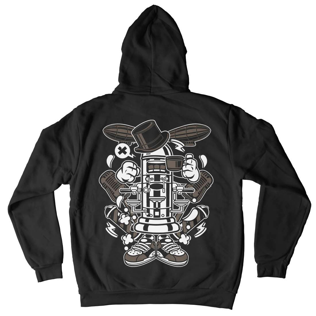 Coffee Maker Classic Mens Hoodie With Pocket Drinks C076