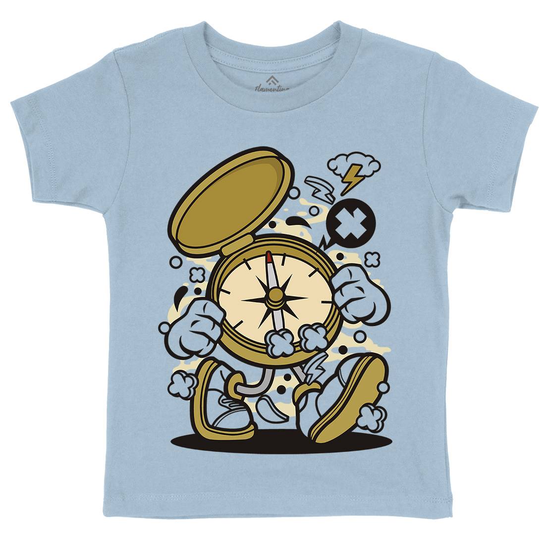 Compass Kids Organic Crew Neck T-Shirt Retro C077