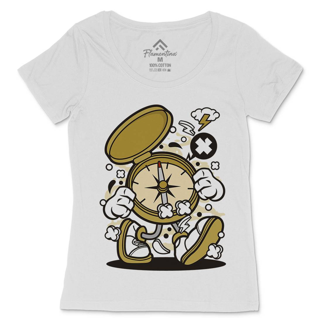 Compass Womens Scoop Neck T-Shirt Retro C077