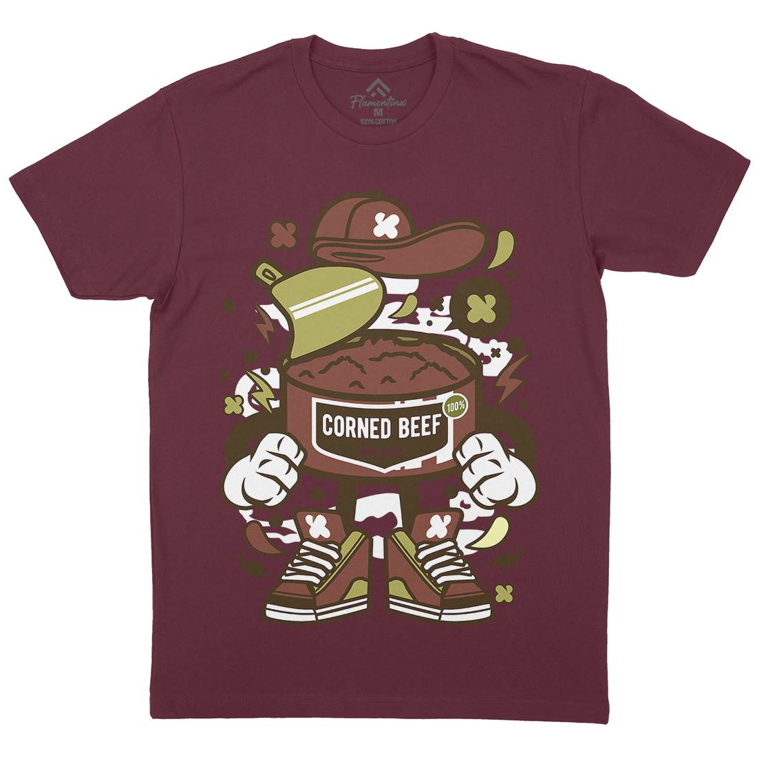 Corned Beef Mens Organic Crew Neck T-Shirt Food C081