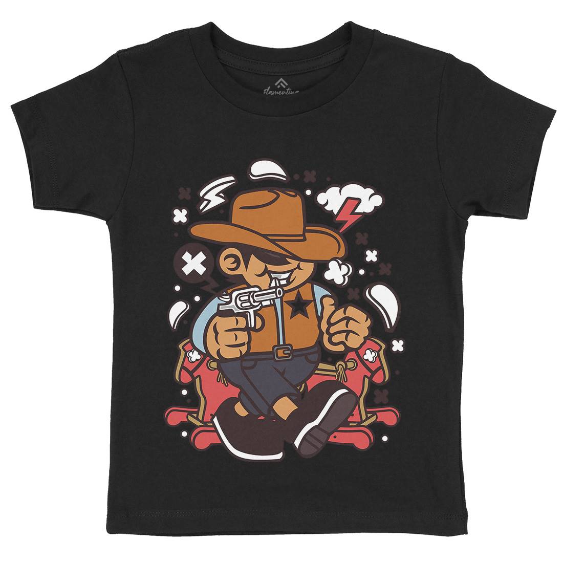 Cowboy Kid Kids Organic Crew Neck T-Shirt American C082