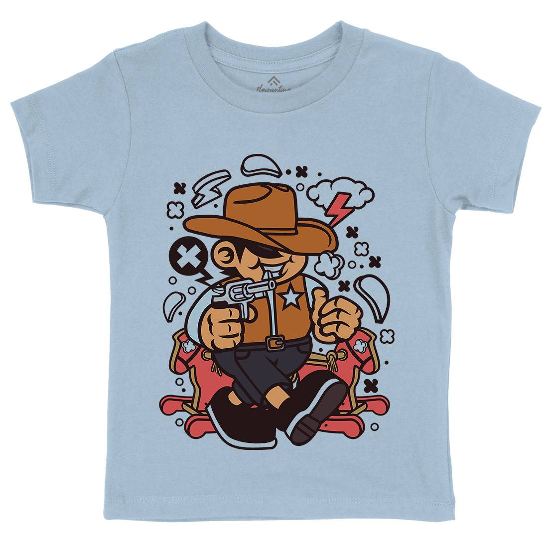 Cowboy Kid Kids Crew Neck T-Shirt American C082