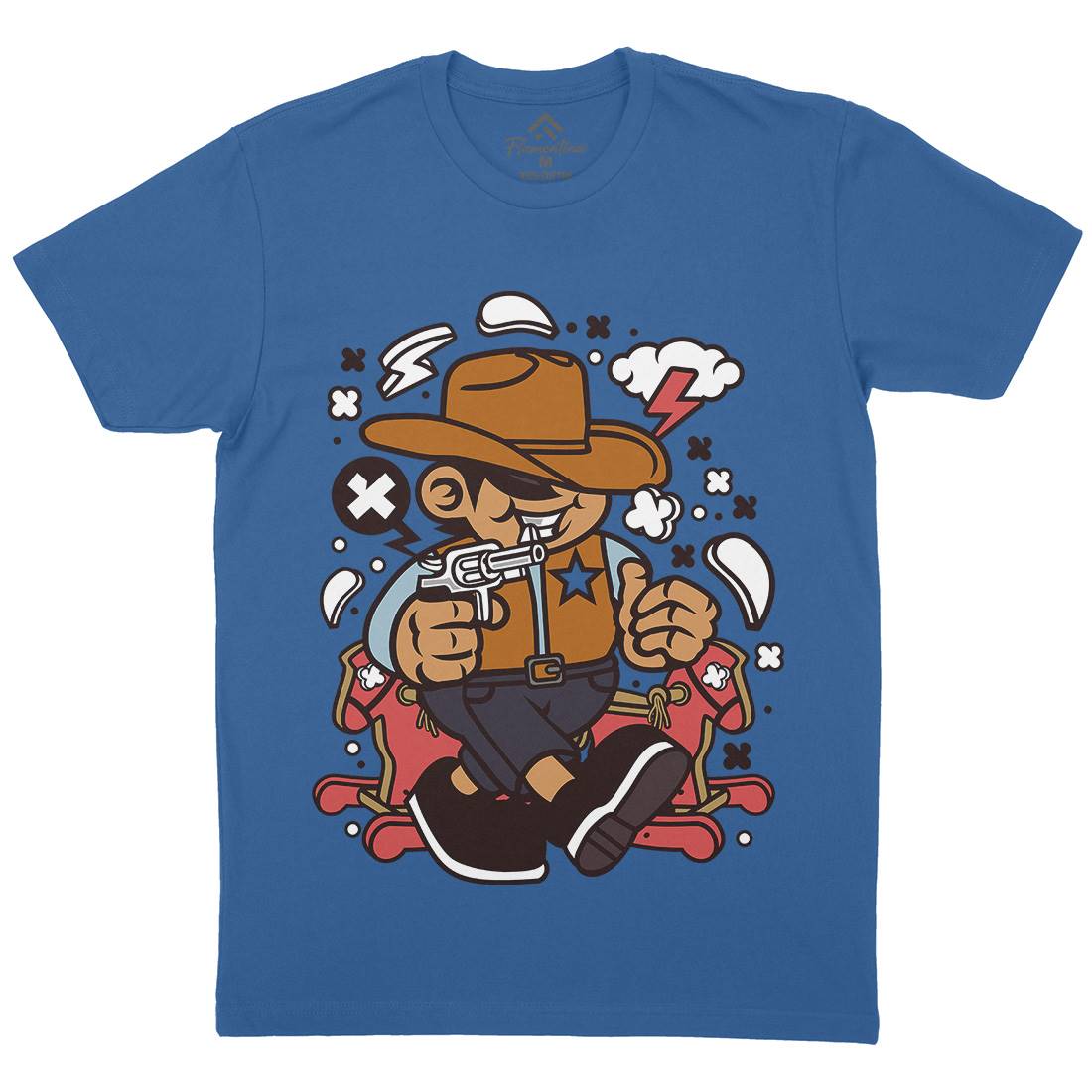 Cowboy Kid Mens Crew Neck T-Shirt American C082
