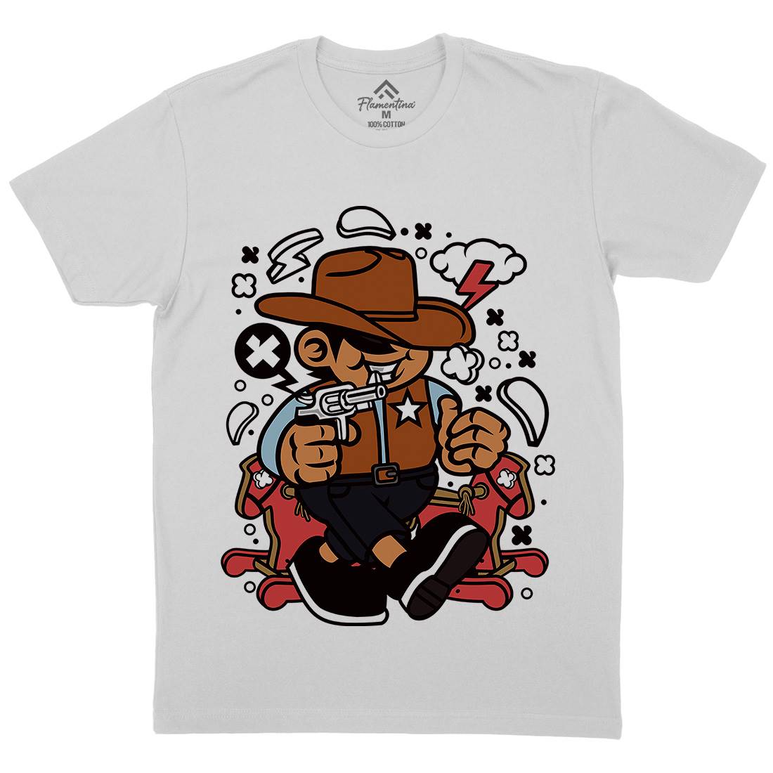 Cowboy Kid Mens Crew Neck T-Shirt American C082