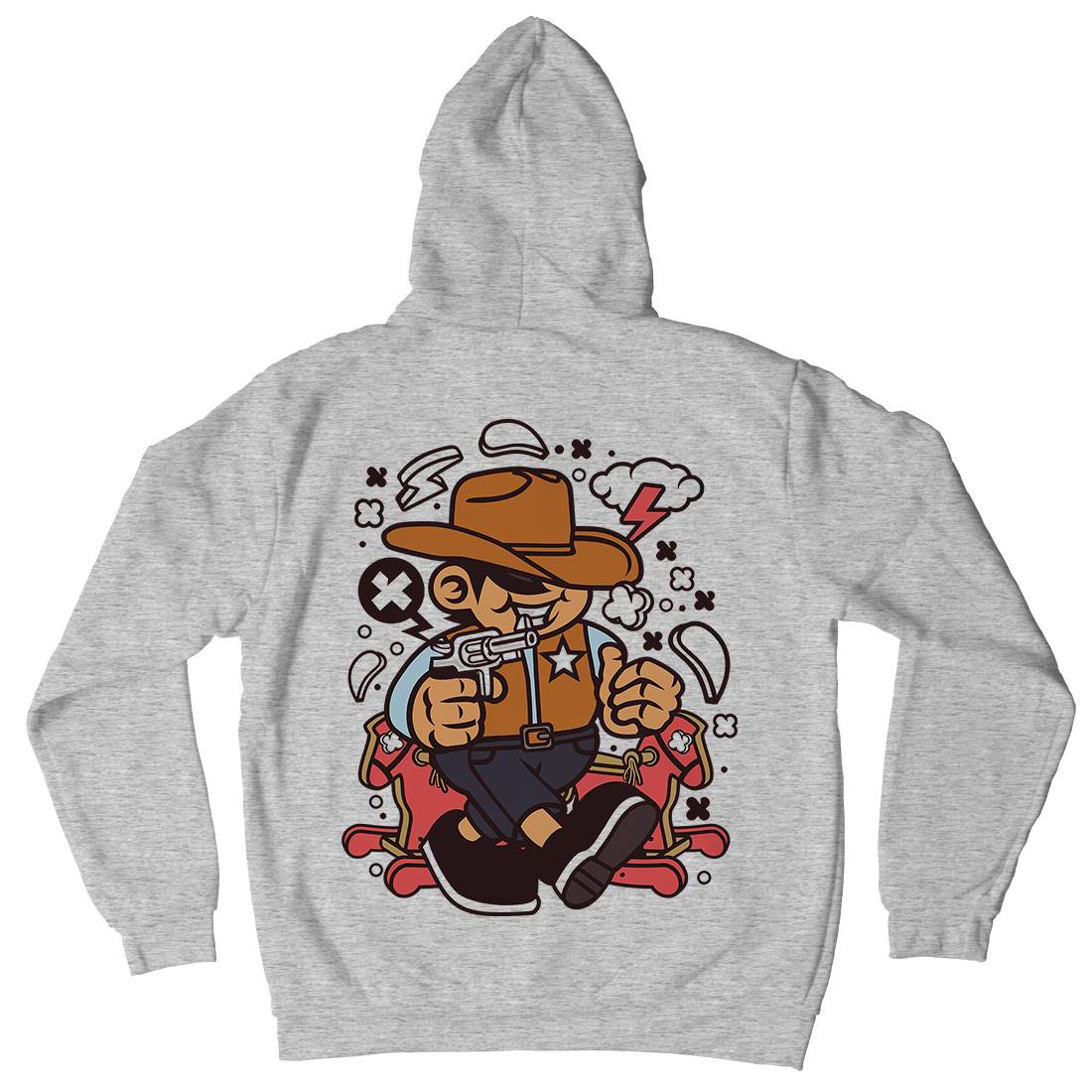 Cowboy Kid Mens Hoodie With Pocket American C082