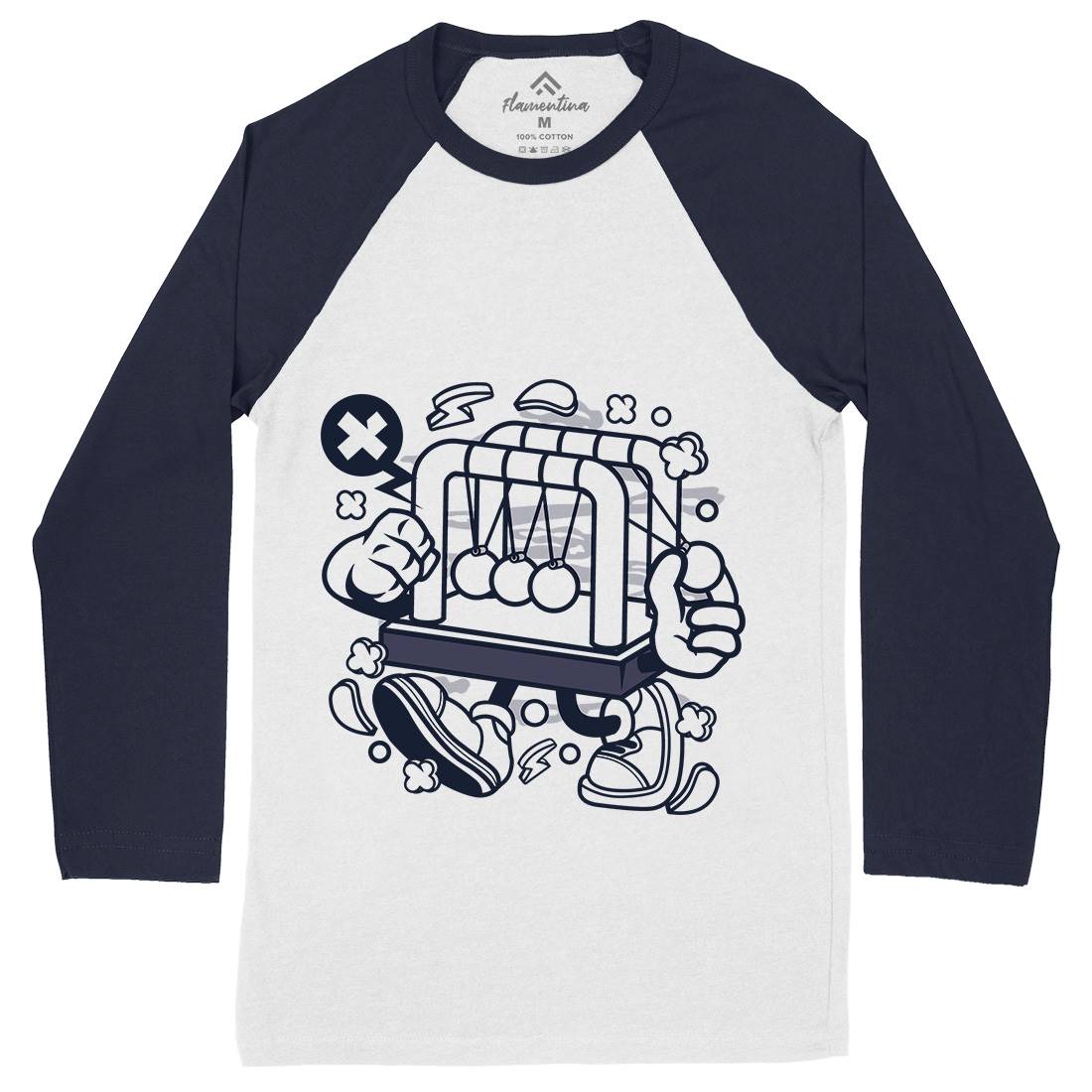 Cradle Balance Mens Long Sleeve Baseball T-Shirt Retro C083
