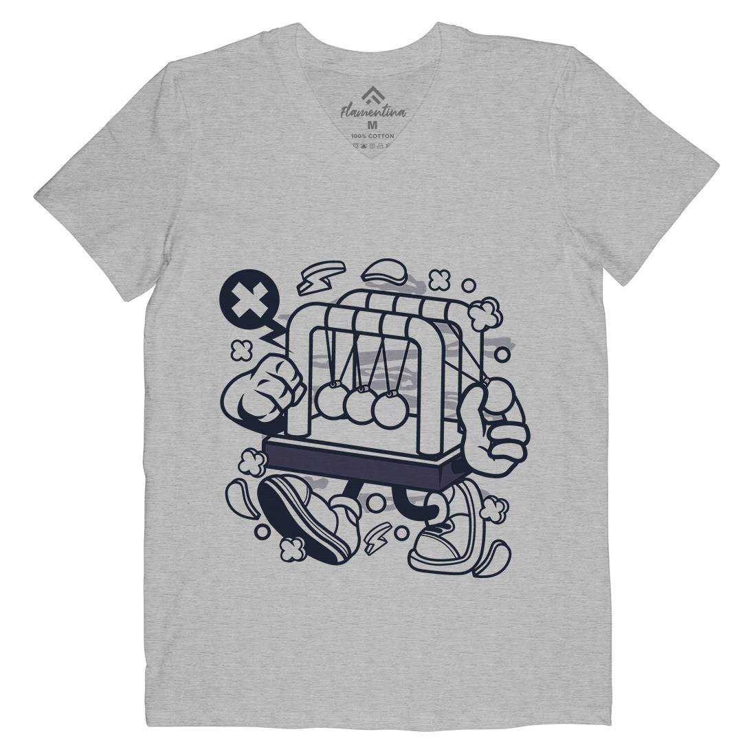 Cradle Balance Mens Organic V-Neck T-Shirt Retro C083