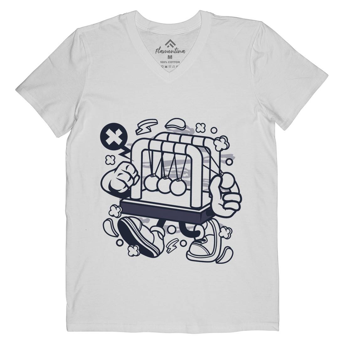 Cradle Balance Mens V-Neck T-Shirt Retro C083