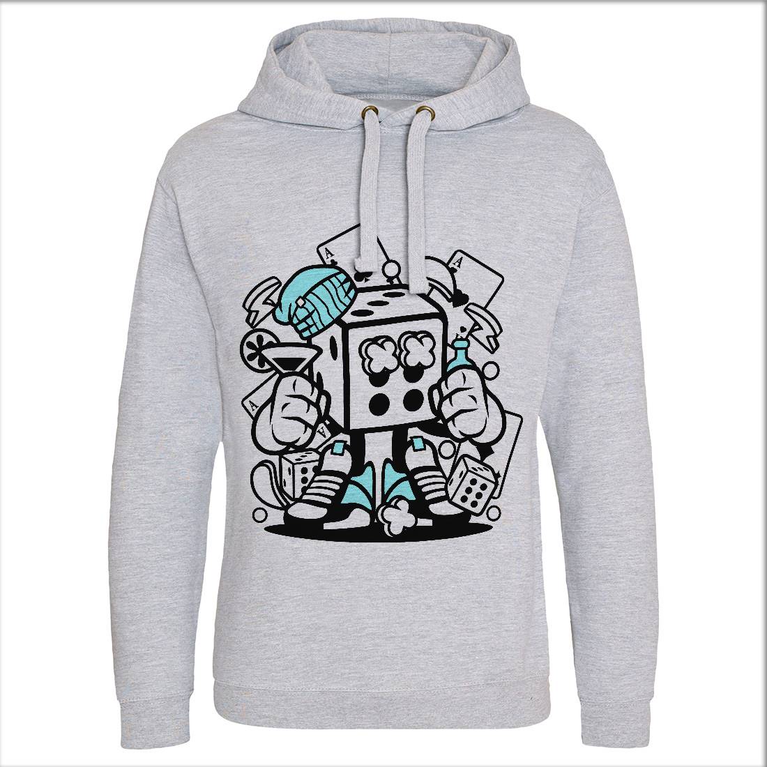 Dice Mens Hoodie Without Pocket Retro C085