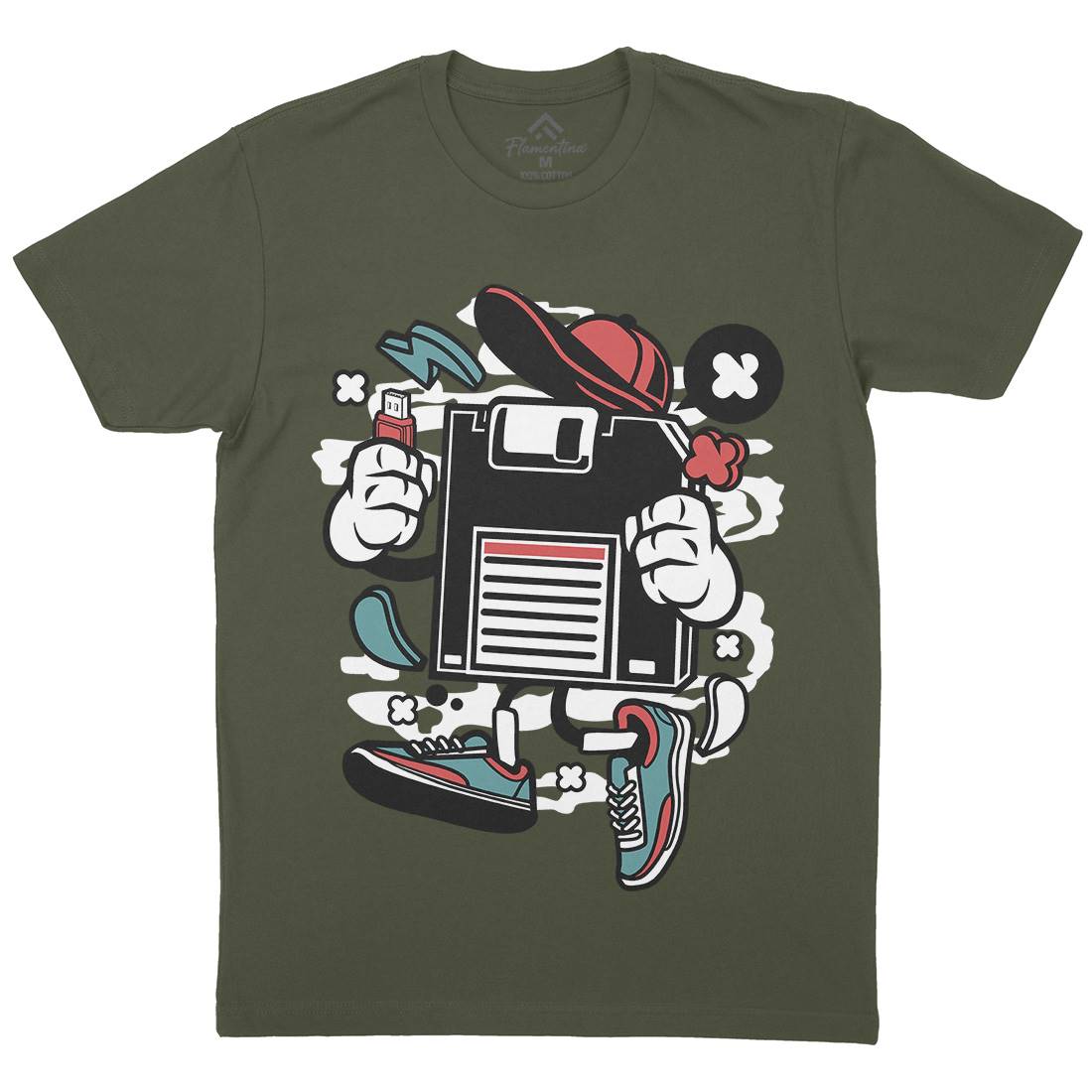 Diskette Mens Crew Neck T-Shirt Geek C087