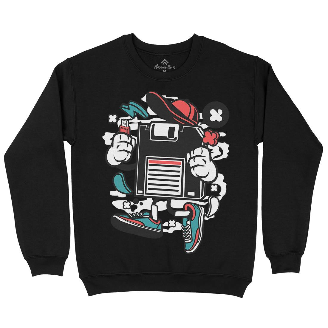 Diskette Mens Crew Neck Sweatshirt Geek C087