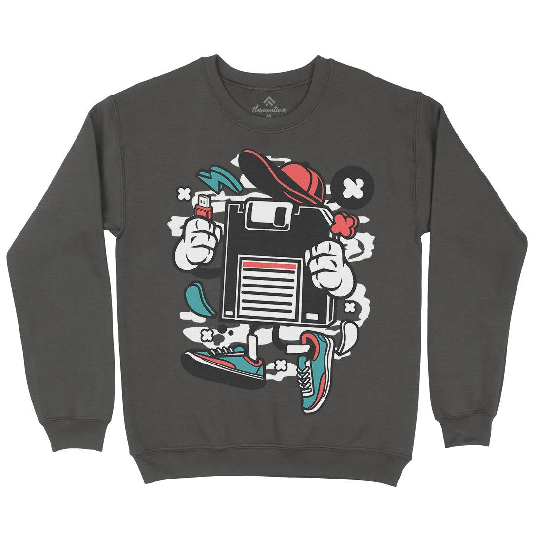Diskette Kids Crew Neck Sweatshirt Geek C087