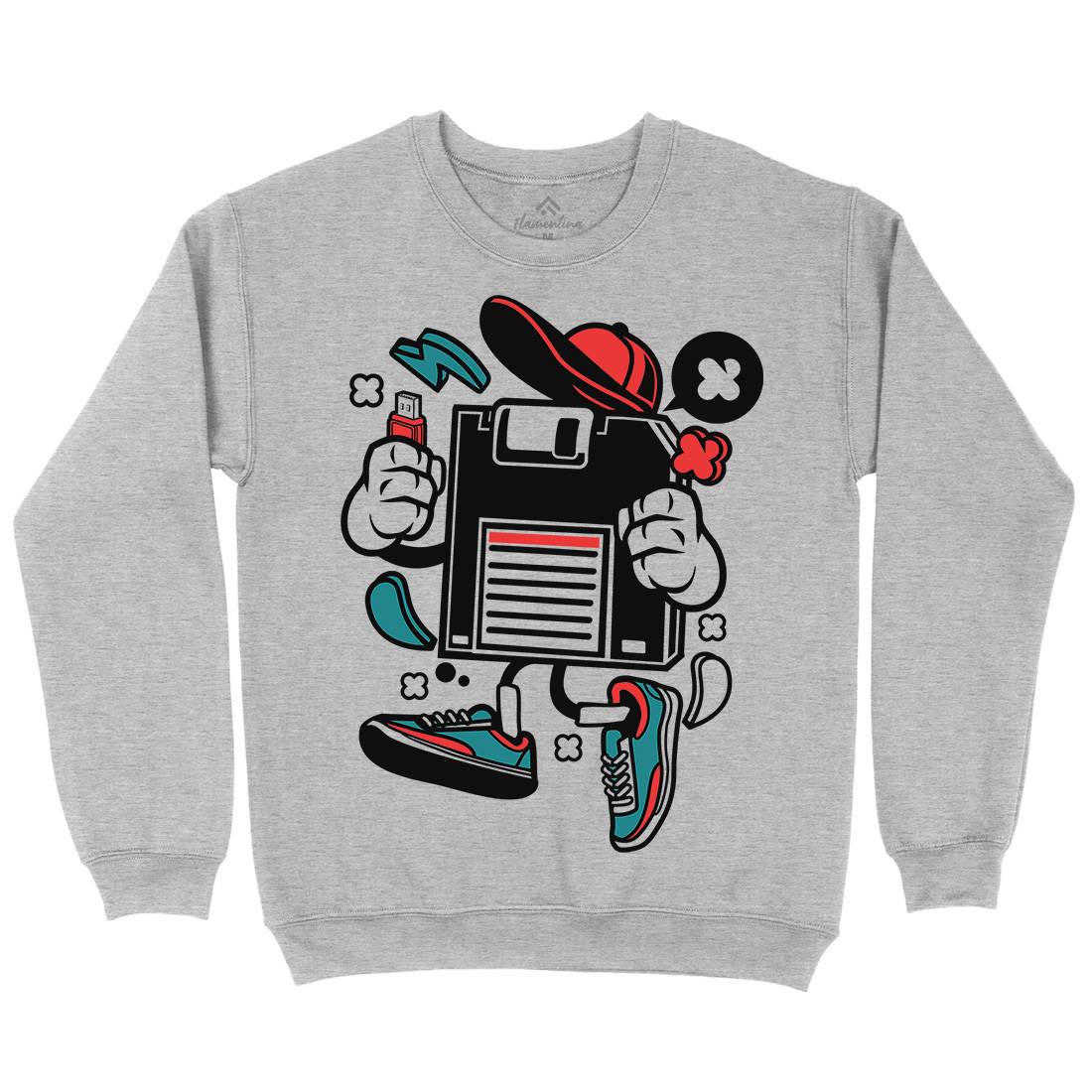 Diskette Mens Crew Neck Sweatshirt Geek C087