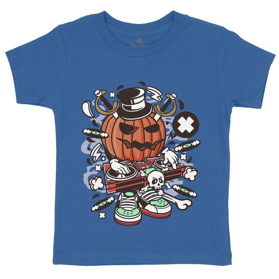 Dj Halloween Kids Crew Neck T-Shirt Music C089
