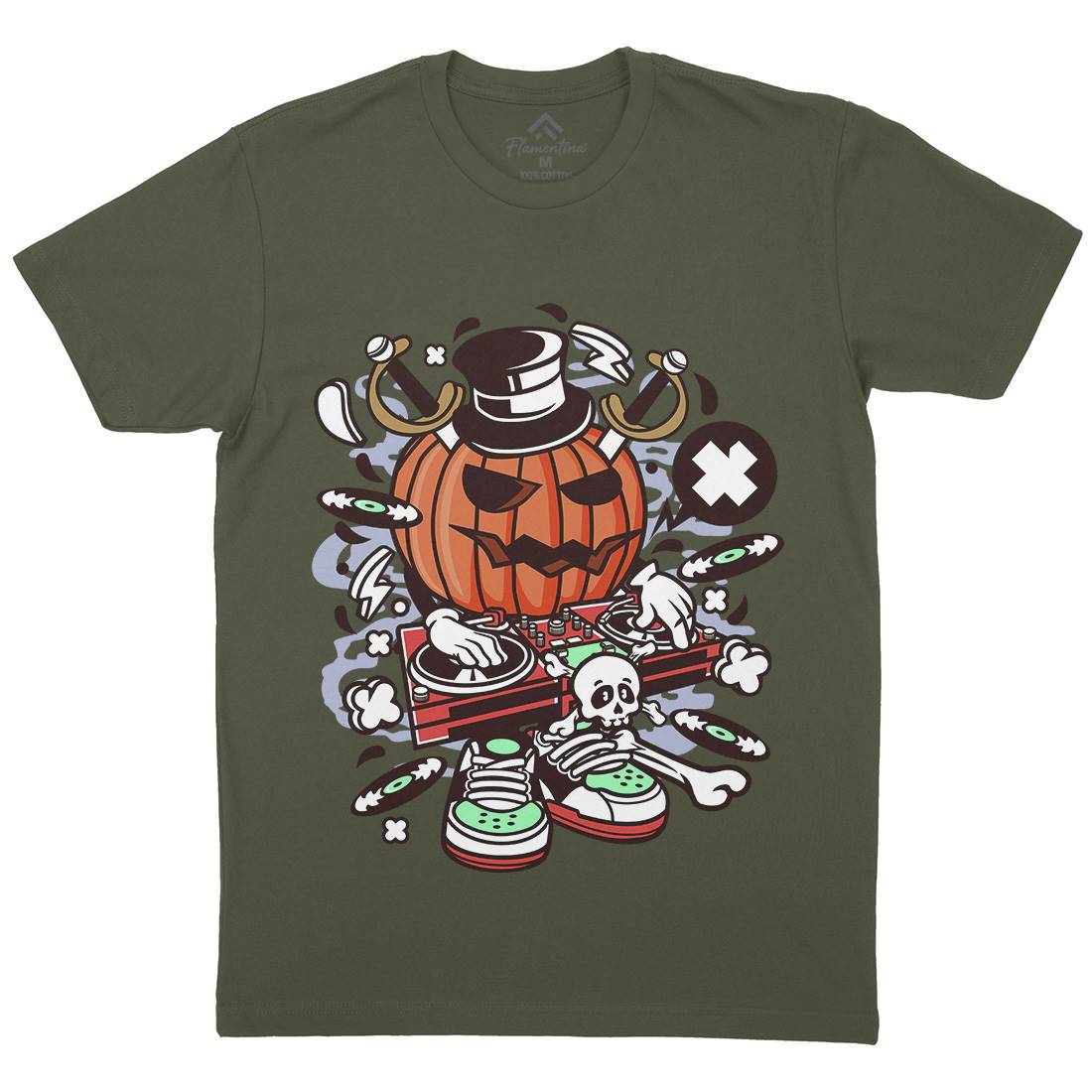 Dj Halloween Mens Crew Neck T-Shirt Music C089