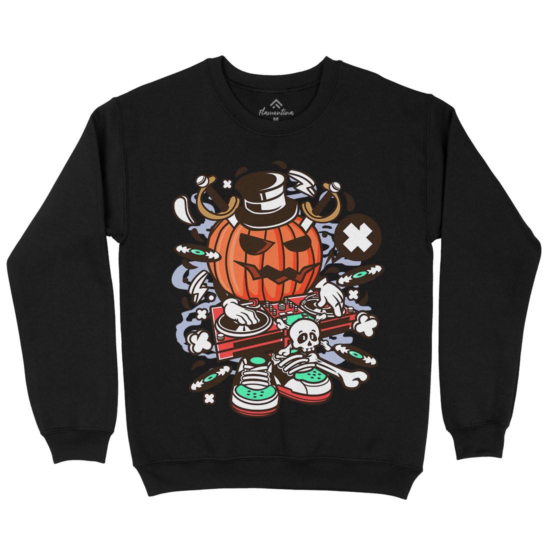Dj Halloween Mens Crew Neck Sweatshirt Music C089