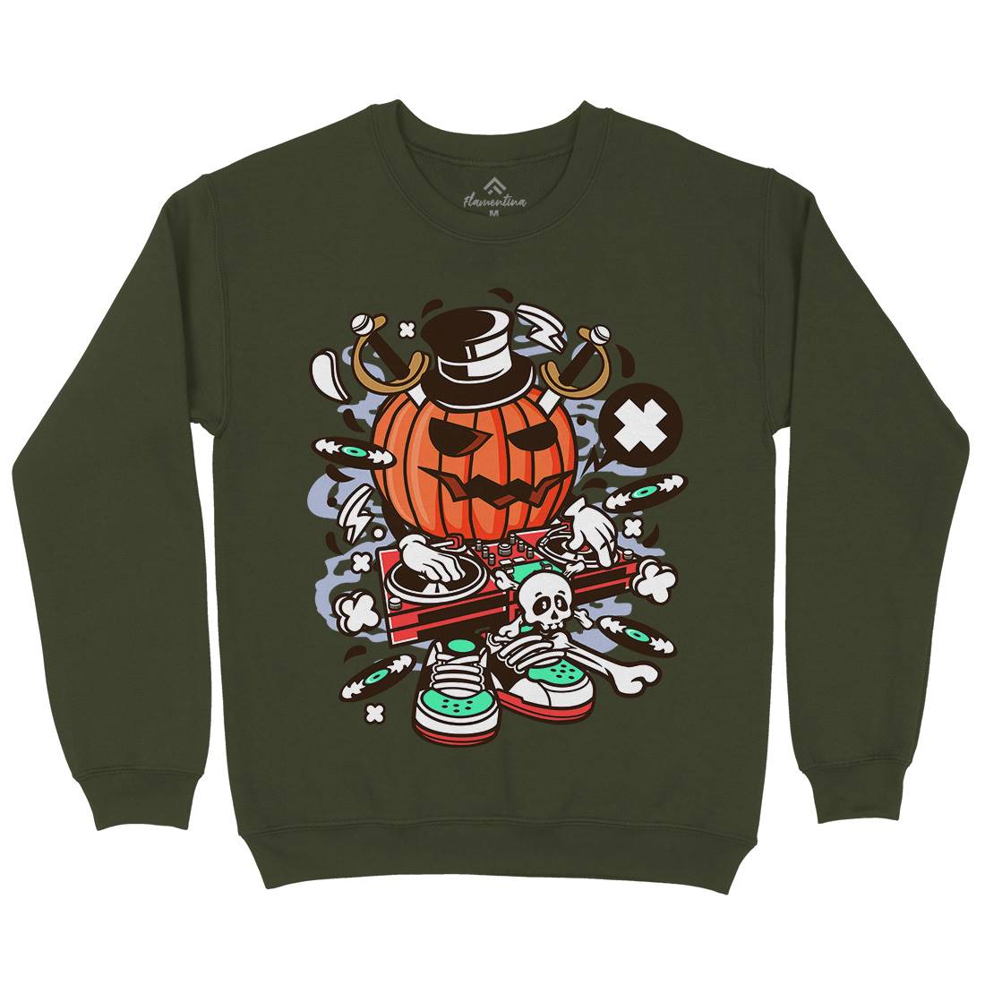 Dj Halloween Mens Crew Neck Sweatshirt Music C089