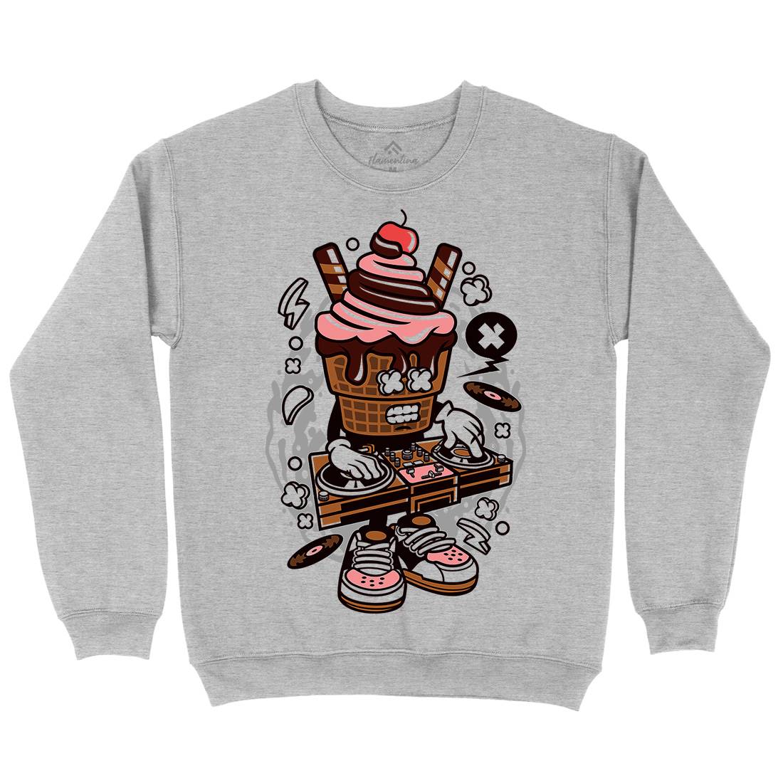 Dj Ice Cream Mens Crew Neck Sweatshirt Music C090