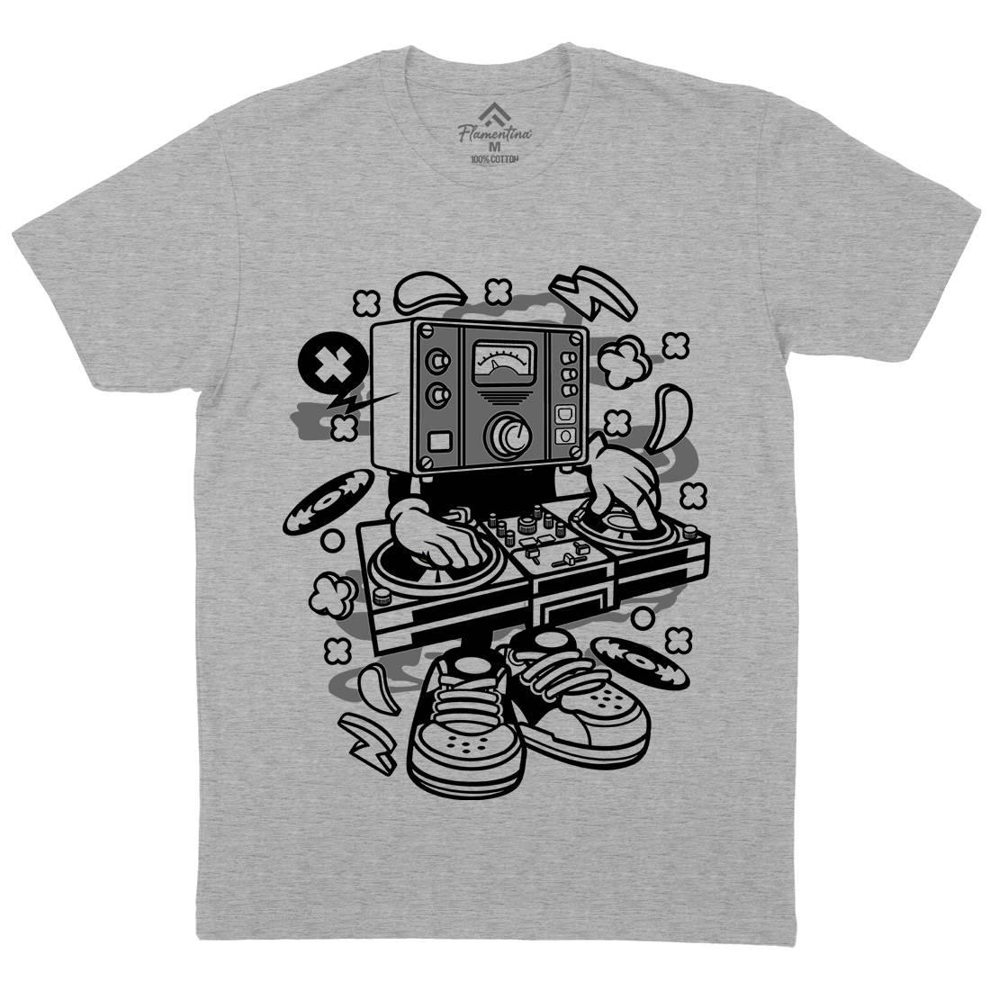 Dj Instrument Mens Crew Neck T-Shirt Music C091