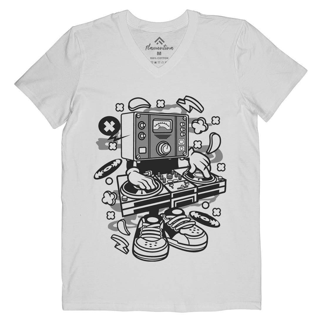 Dj Instrument Mens V-Neck T-Shirt Music C091