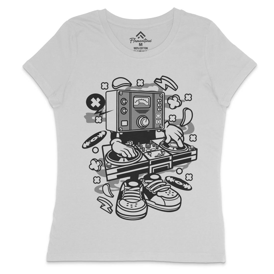 Dj Instrument Womens Crew Neck T-Shirt Music C091