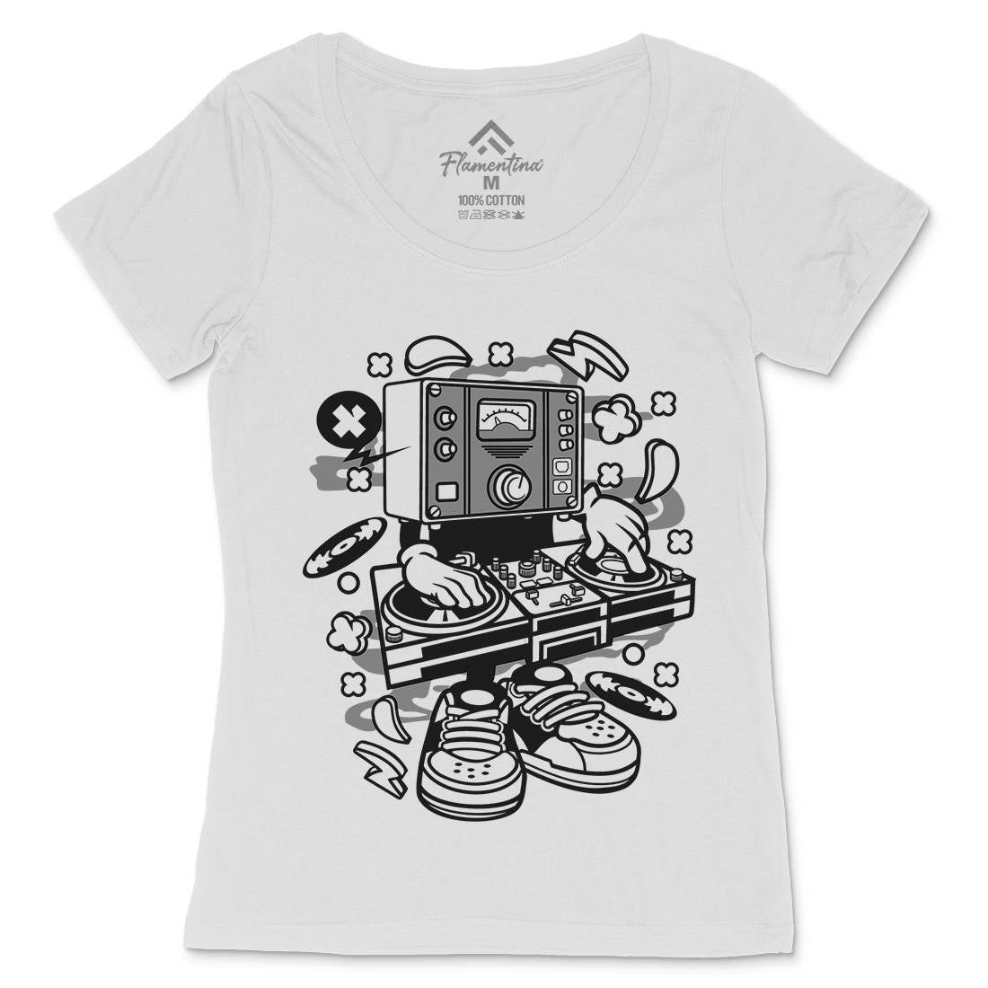 Dj Instrument Womens Scoop Neck T-Shirt Music C091
