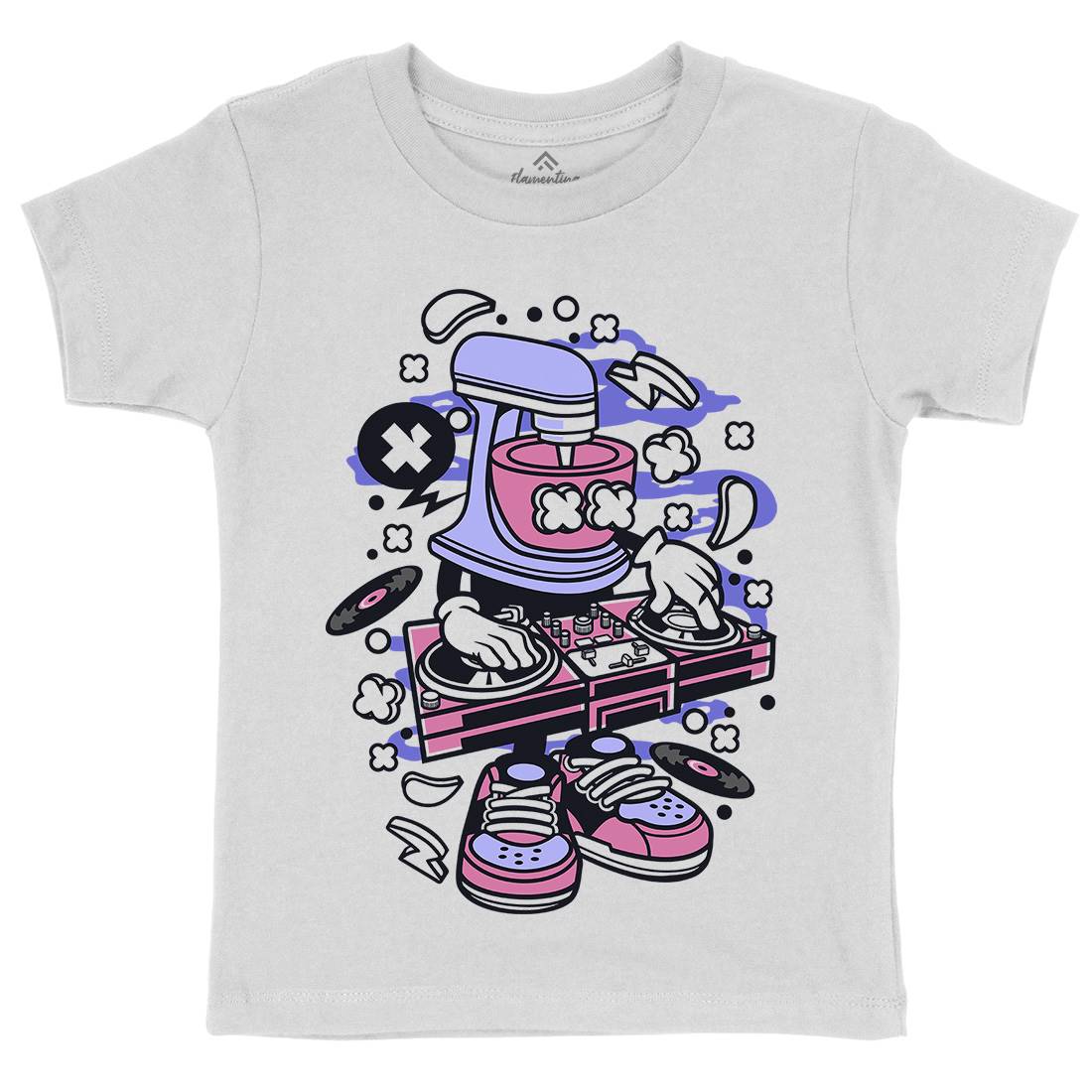 Dj Mixer Kids Organic Crew Neck T-Shirt Music C092