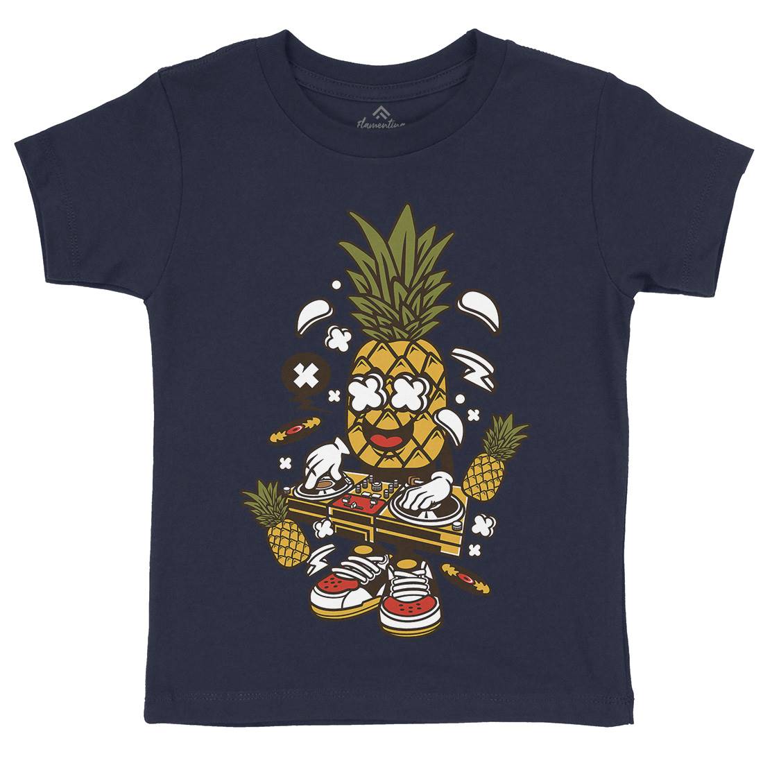 Dj Pineapple Kids Organic Crew Neck T-Shirt Music C093