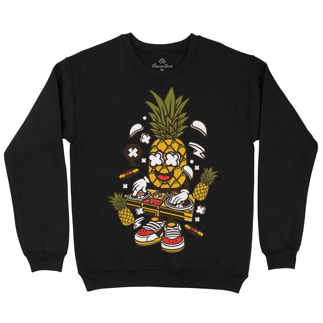 Dj Pineapple Mens Crew Neck Sweatshirt Music C093