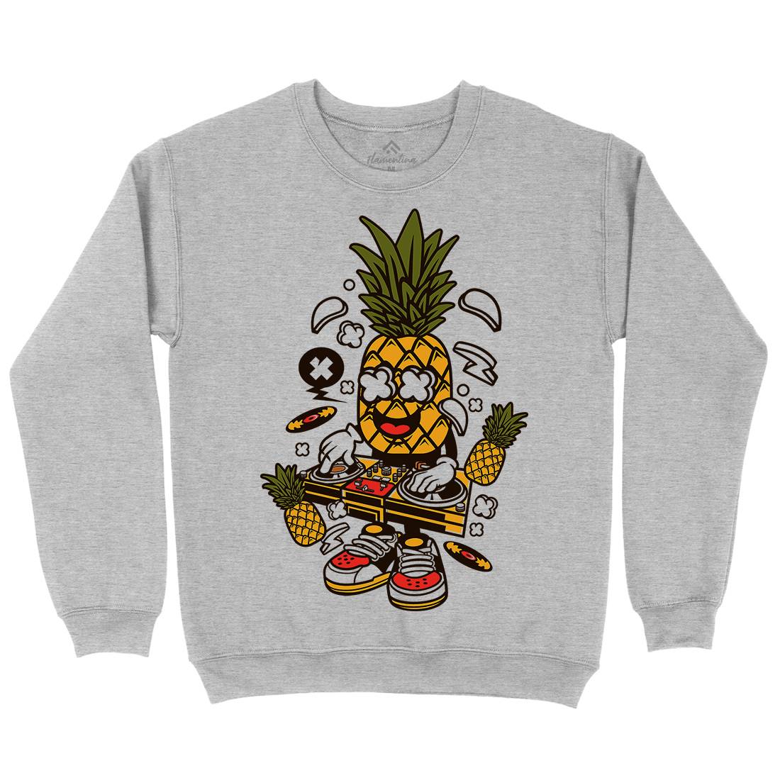 Dj Pineapple Kids Crew Neck Sweatshirt Music C093
