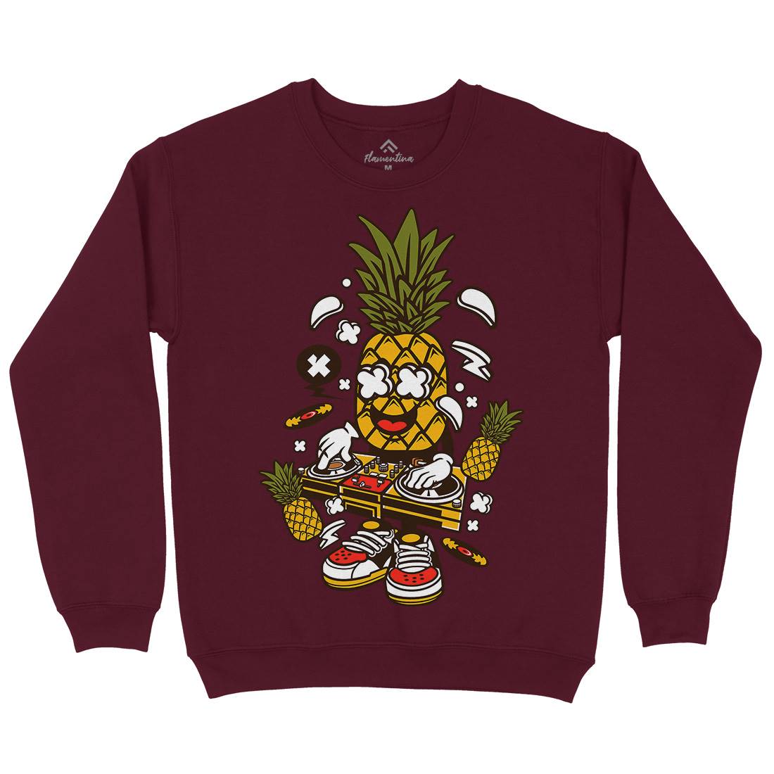 Dj Pineapple Mens Crew Neck Sweatshirt Music C093