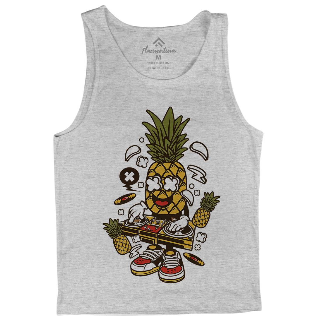 Dj Pineapple Mens Tank Top Vest Music C093