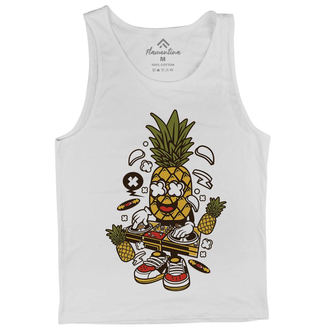 Dj Pineapple Mens Tank Top Vest Music C093