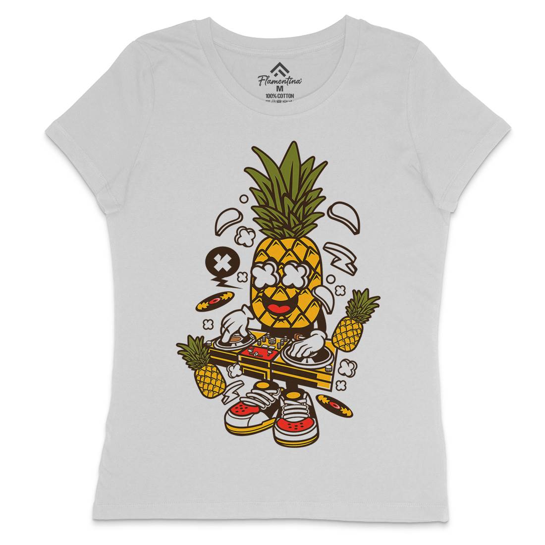 Dj Pineapple Womens Crew Neck T-Shirt Music C093
