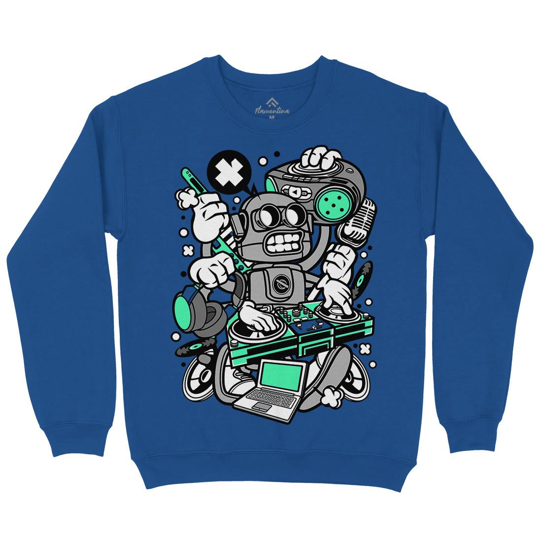 Dj Robot Kids Crew Neck Sweatshirt Music C094