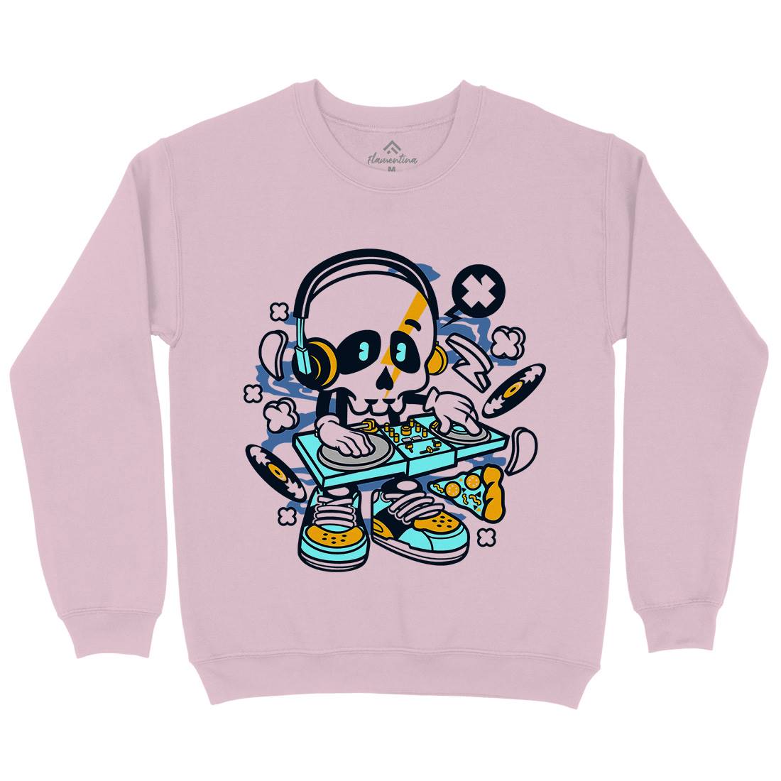 Dj Skull Kids Crew Neck Sweatshirt Music C095