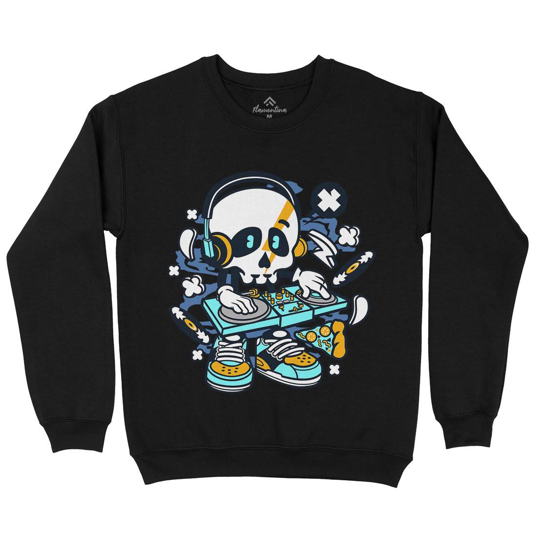 Dj Skull Kids Crew Neck Sweatshirt Music C095