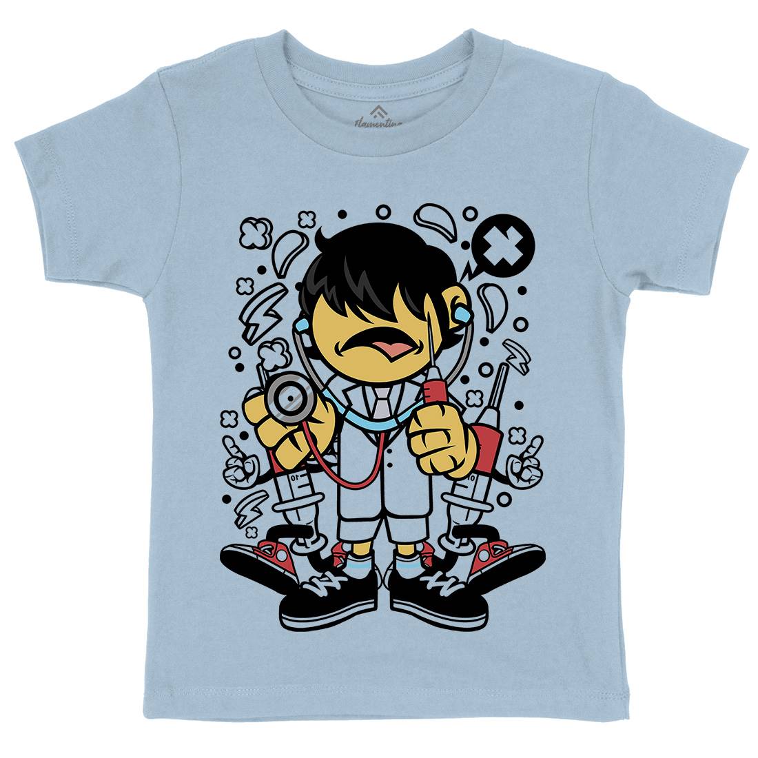 Doctor Kid Kids Organic Crew Neck T-Shirt Work C096
