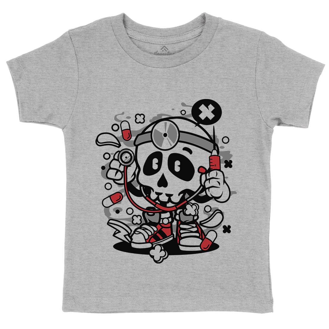 Doctor Skull Kids Crew Neck T-Shirt Work C097
