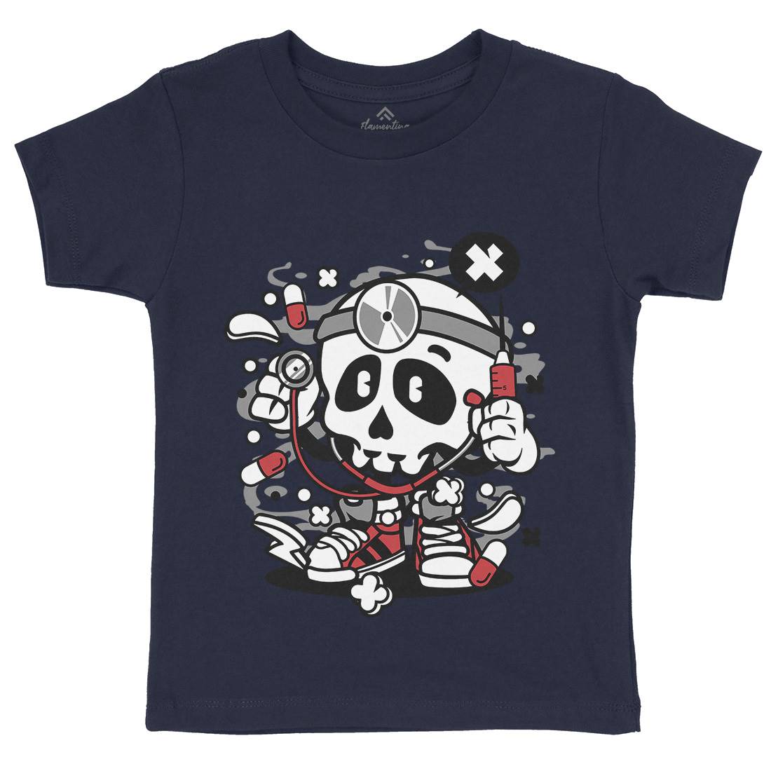 Doctor Skull Kids Organic Crew Neck T-Shirt Work C097