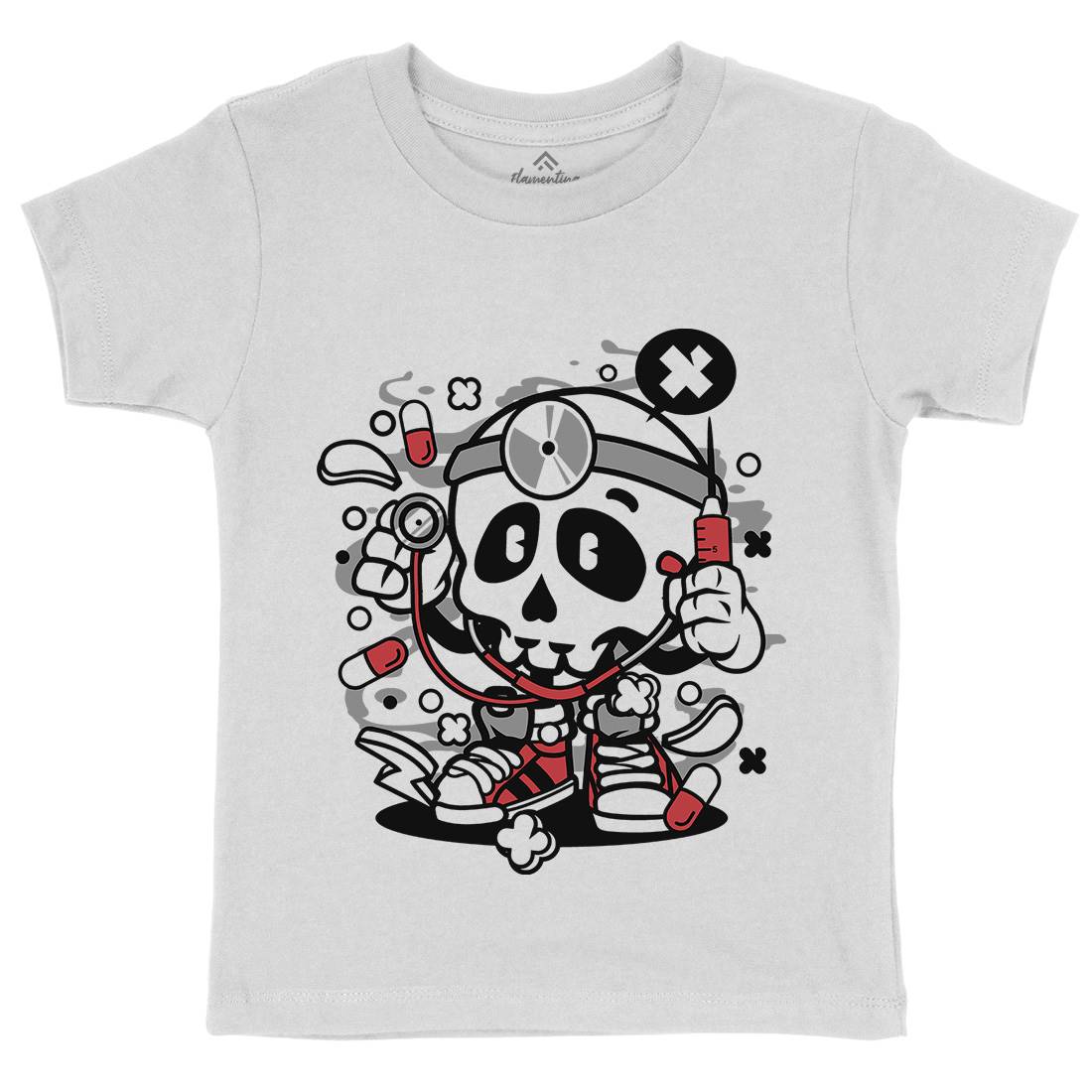 Doctor Skull Kids Crew Neck T-Shirt Work C097
