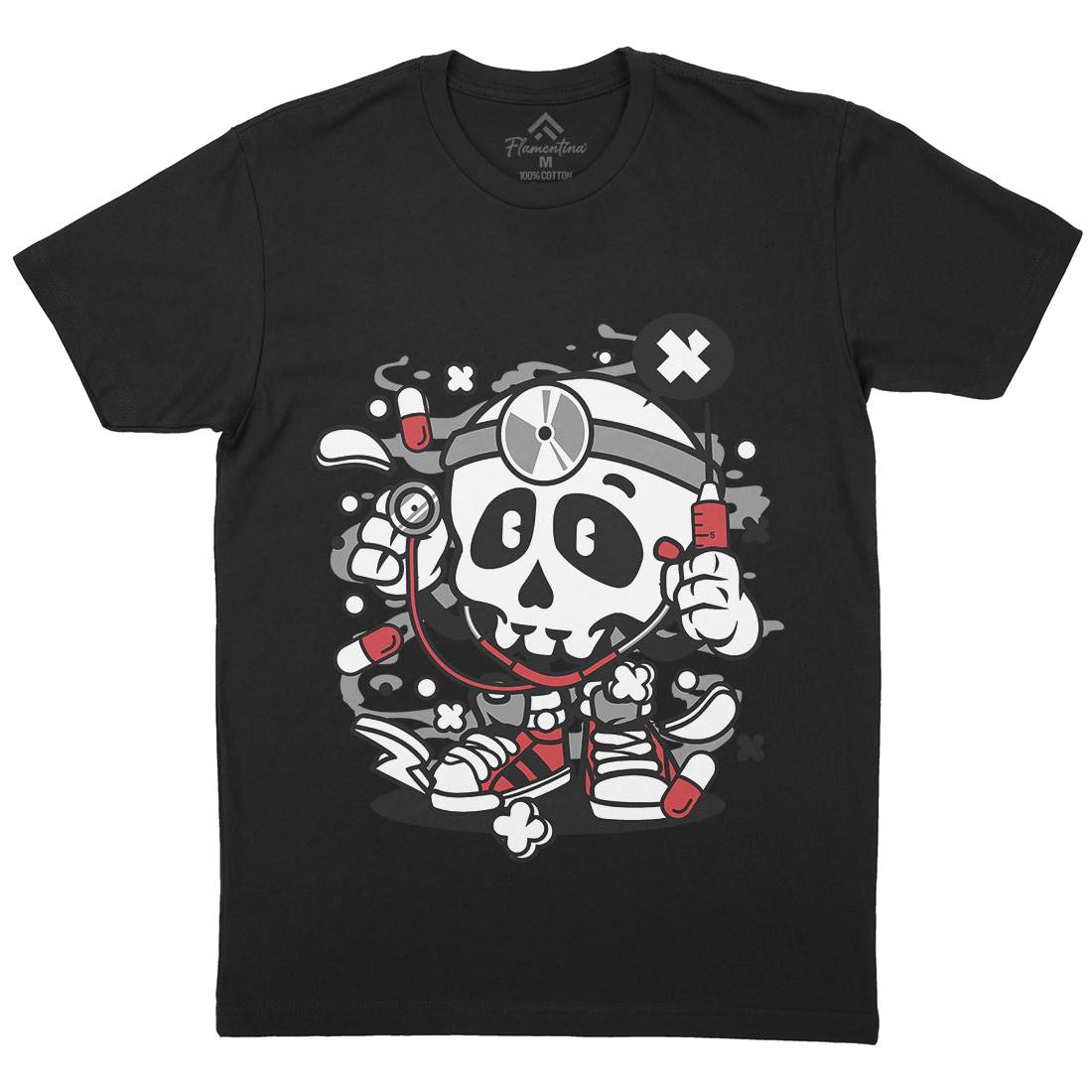Doctor Skull Mens Crew Neck T-Shirt Work C097