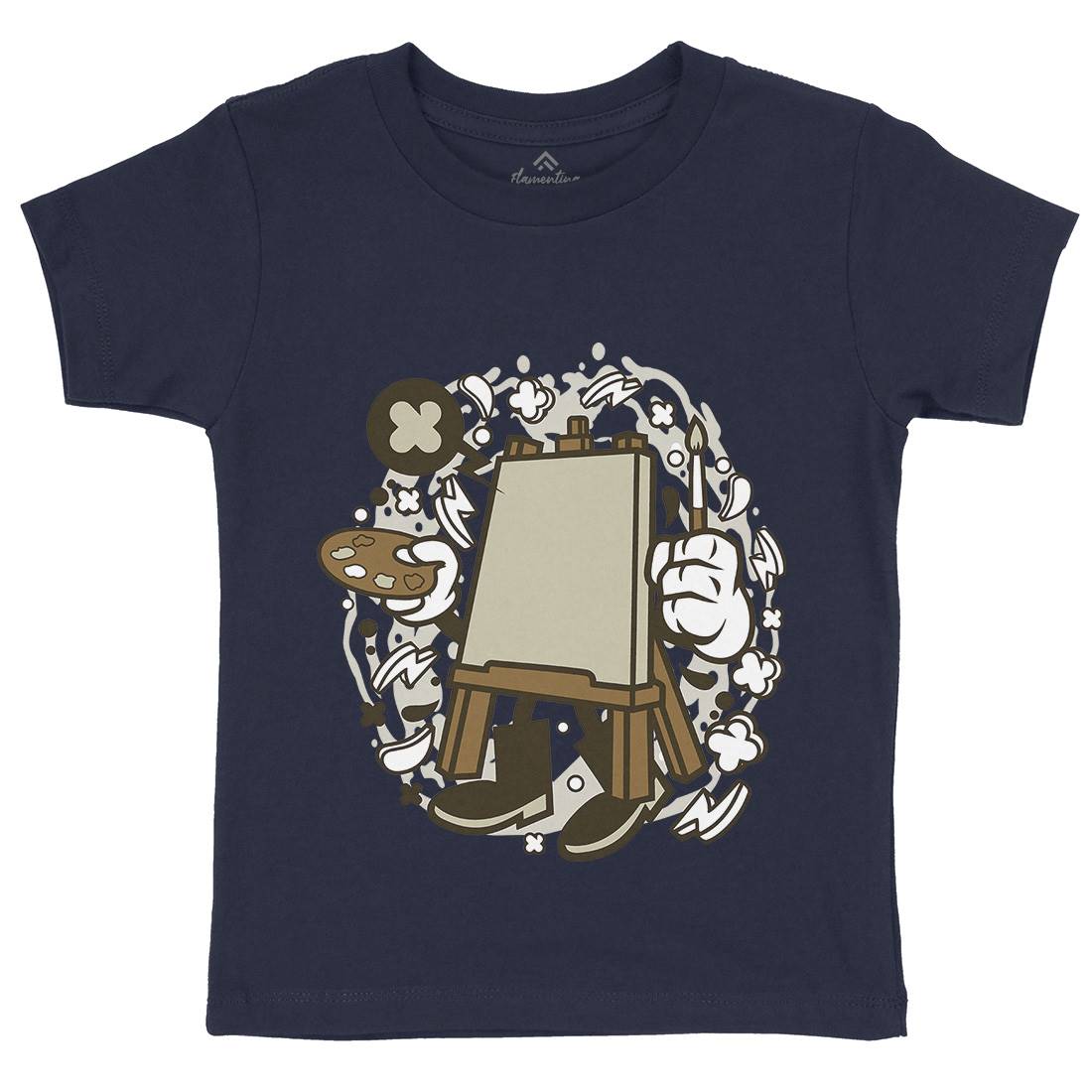 Easel Kids Organic Crew Neck T-Shirt Retro C101