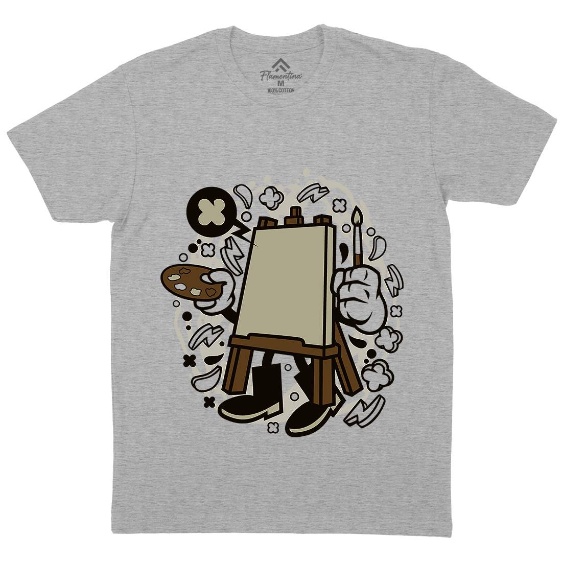 Easel Mens Organic Crew Neck T-Shirt Retro C101