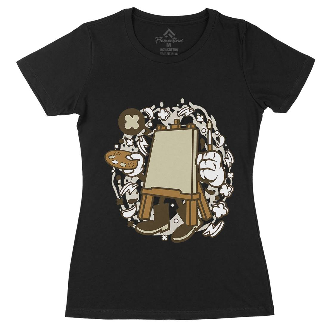 Easel Womens Organic Crew Neck T-Shirt Retro C101