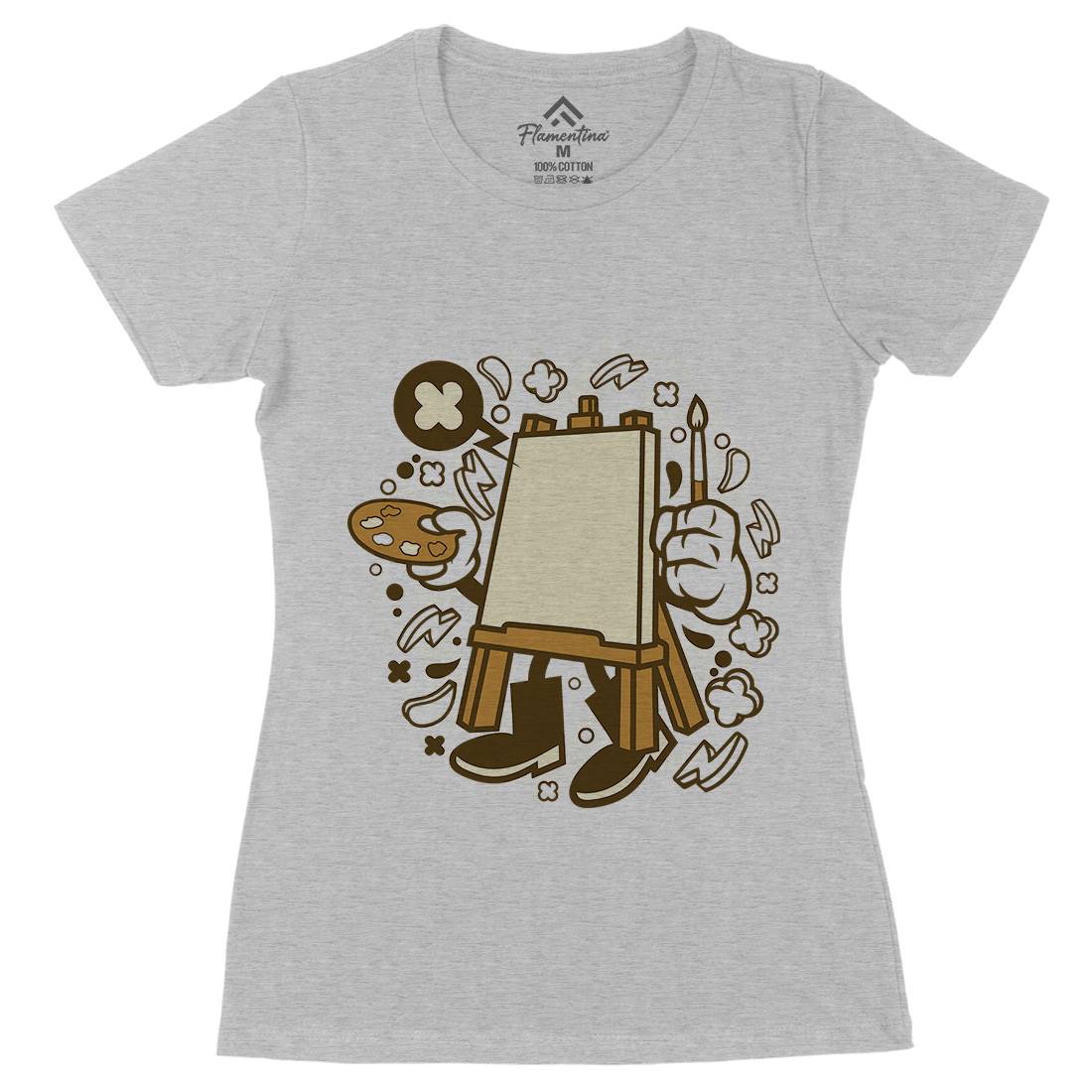 Easel Womens Organic Crew Neck T-Shirt Retro C101