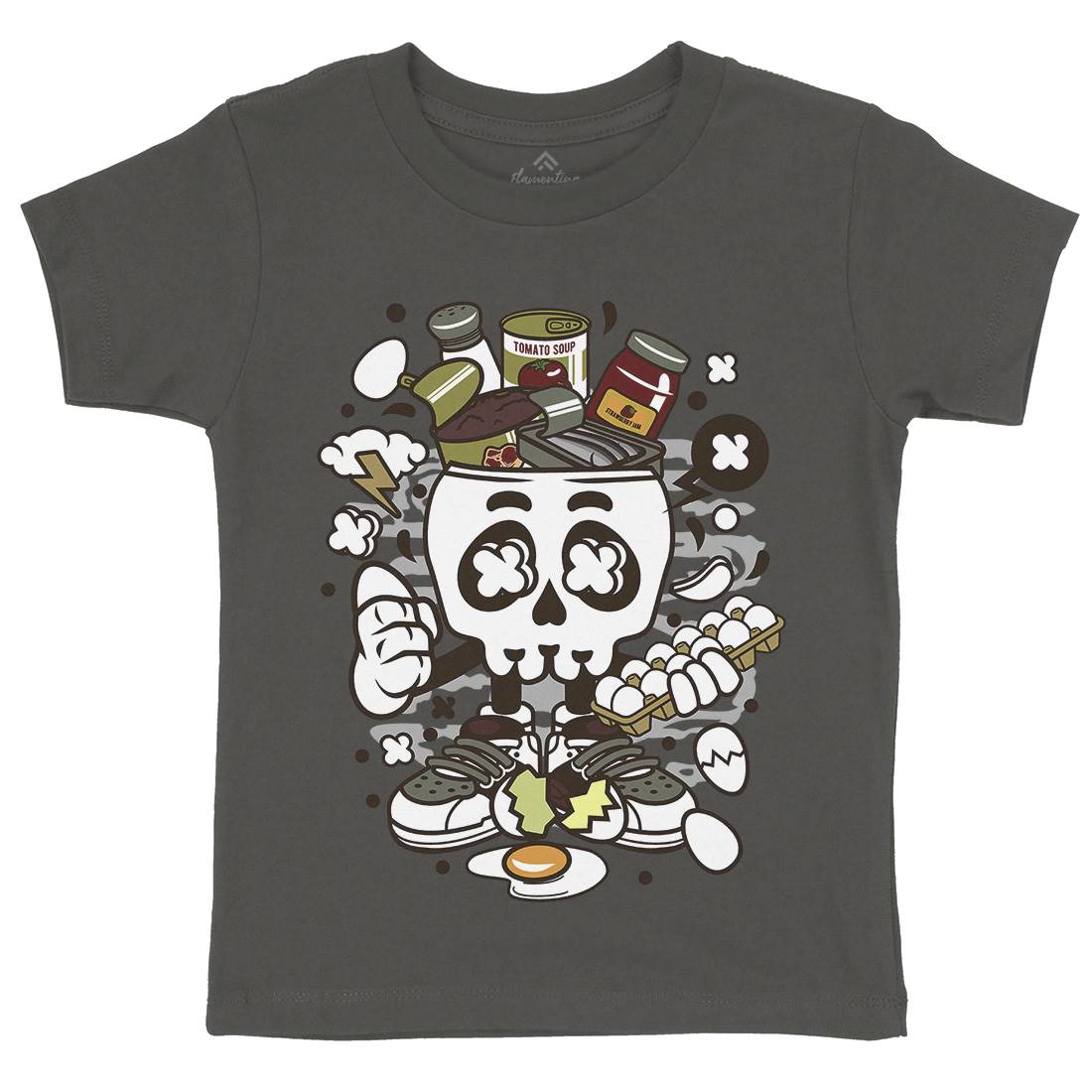 Egg Skull Kids Crew Neck T-Shirt Food C102