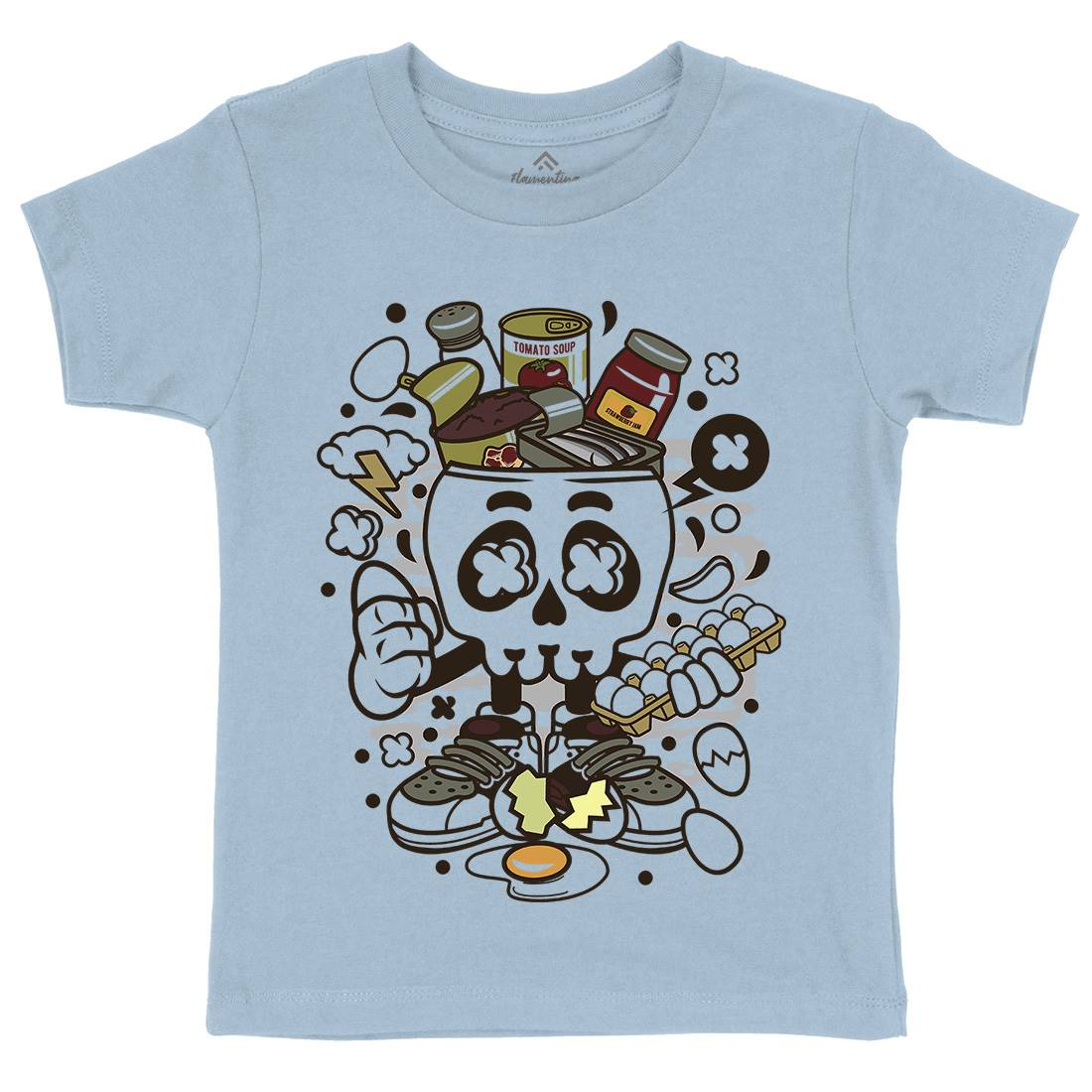 Egg Skull Kids Organic Crew Neck T-Shirt Food C102
