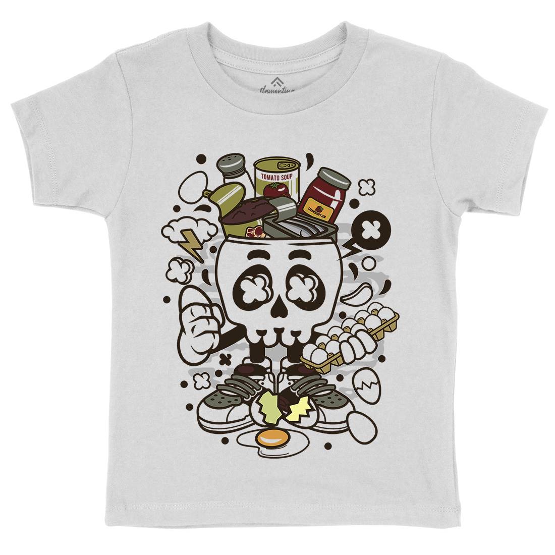 Egg Skull Kids Organic Crew Neck T-Shirt Food C102