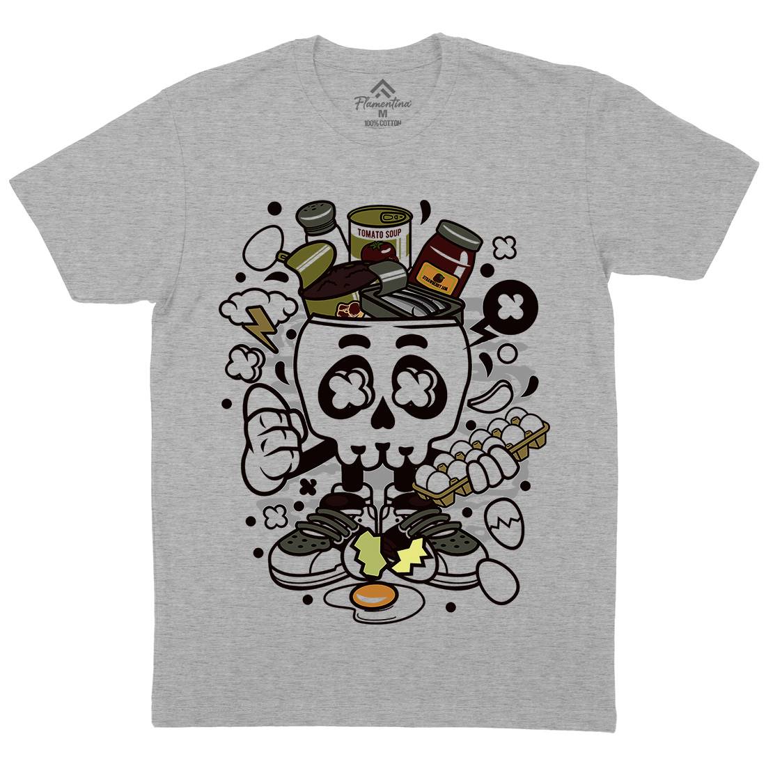 Egg Skull Mens Organic Crew Neck T-Shirt Food C102